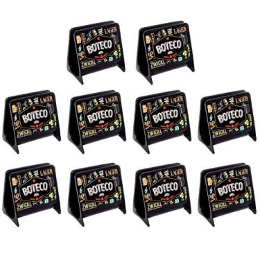 Imagem de Kit Barzinho Buteco com 10 Porta Guardanapo Estampa Lettering - Plasút