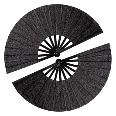 Imagem de 2 peças de ventiladores para dança de linha, grandes, grandes ventiladores de sublimação (preto)