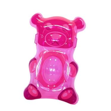 Imagem de MotiveTech Boia inflável em formato de ursinho de goma para piscina, brinquedo inflável divertido para atividades aquáticas, Rosa