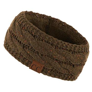 Imagem de Gorro de tricô grosso com forro de lã de inverno CC confete quente, Oliva nova, tamanho �nico