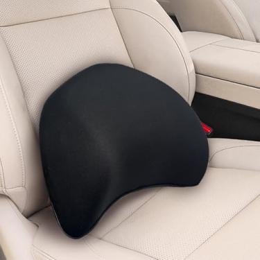 Imagem de Travesseiro de suporte lombar para carro, almofada lombar 100% de espuma de memória com capa removível respirável, design ergonômico - almofada traseira para assento de carro/alívio da dor nas costas