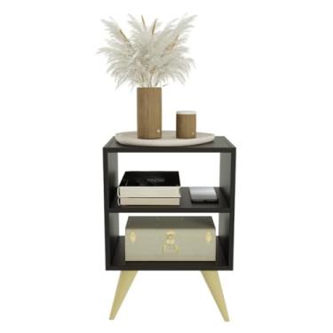Imagem de Mesa de Cabeceira Retro para Quarto Casal ou Solteiro (Preto)
