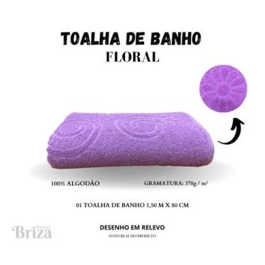 Imagem de Toalha Banho Gigante Briza Banhão 0,80X1,50M Floral Lilás