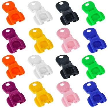 Imagem de Pacote com 16 abridores de lata duráveis para cozinha, abridor de abas e tampa, removedor de tampa de lata fácil de usar com alça macia, ferramenta essencial para casa, acampamento e preparação para