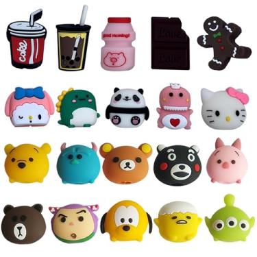 Imagem de jkacfku 20 peças de protetor de cabo para iPhone/iPad, cabo de plástico, protetor de cabo fofo, dinossauro, animais, carregador, acessório, carregador USB