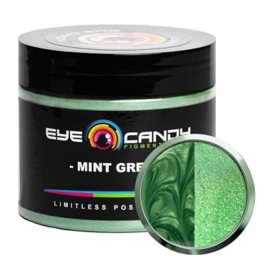 Imagem de Pigmento em pó Mica "Verde menta" (50 g) Aditivo multiuso para artes e artesanato | Carpintaria, bombas de banho naturais, resina, tinta, epóxi, sabão, esmalte, protetor labial (verde menta, 50 g)