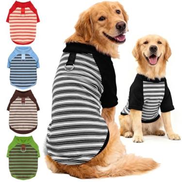 Imagem de Suéter para cães leve e elástico camiseta de lã listrada para animais de estimação roupas de gatos macio para cães pequenos, médios e grandes (preto, 5GG)