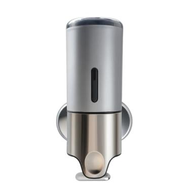 Imagem de Dispenser Parede Manual Shampoo Sabonete Alcool Gel Ideal para Banheiro Hotel Com 1, 2 ou 3 Garrafas cor Cinza dispenser sabonete liquido para Banheiro, Hotel (1 GARRAFA)