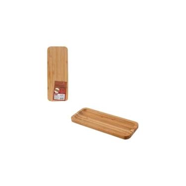 Imagem de Petisqueira Retangular em Bambu Natural, 26 x 10 cm, Ideal para Servir Aperitivos, Queijos e Frutas Secas