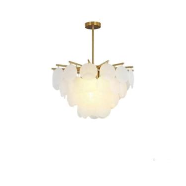 Imagem de Lustre de cristal estilo nórdico para sala de estar, iluminação moderna e minimalista para restaurante, versátil para escritório e quarto, luminária de vidro bolha famosa na internet (50cm)