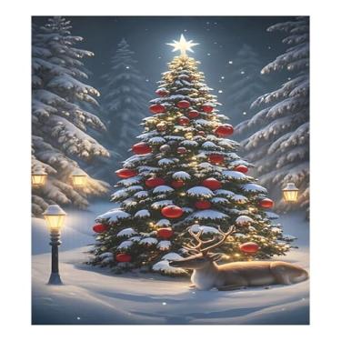 Imagem de SEHANY Capa magnética para lava-louças de árvore de Natal, adesivos magnéticos para decoração de Natal antiarranhões para painel de geladeira e lava-louças, decoração de Natal de cozinha doméstica 58