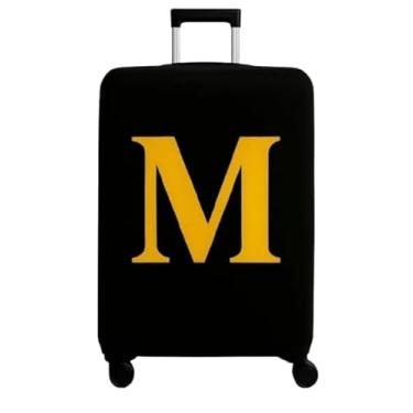 Imagem de Capa Para Mala Proteção Letra Inicial Do Nome Preto com Dourado - 3 Tamanhos 10, 23 e 32 KG (S, M - 54 X 38 CMS)