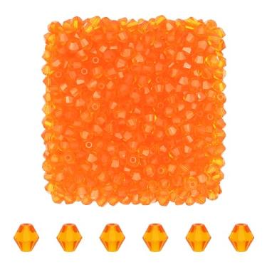 Imagem de Mandala Crafts Contas de cristal bicone laranja de 4 mm – 1500 contas de vidro facetadas para fabricação de joias, suprimentos de contas, artesanato DIY, pulseiras, colares, brincos e contas