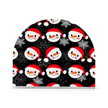 Imagem de Qilmy Porta-guardanapos de acrílico de boneco de neve de Natal, porta-guardanapos para mesas cozinha restaurante decoração de casa, suporte decorativo moderno para papel de jantar guardanapos de