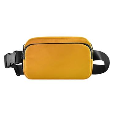 Imagem de CEBUGI Pochetes de caminhada para homens e mulheres, fundo amarelo laranja moderno resistente à água com cinto ajustável para treino, viagem, corrida