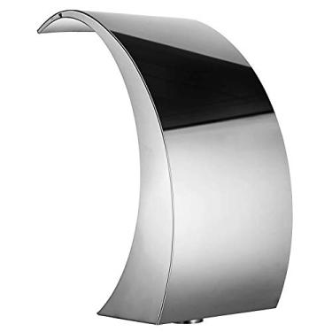 Imagem de Fonte de piscina de aço inoxidável fonte de cachoeira de piscina prata para piscinas terrestres jardim cachoeiras ao ar livre característica de água de lagoa de descida transparente, para uso ao ar