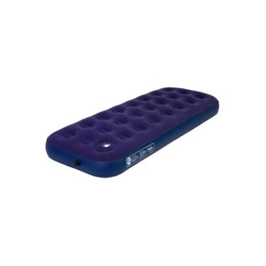Imagem de Colchão Inflável Solteiro, PVC, Azul, 191x73x22cm, Portátil, Superfície Aveludada, 1.5kg