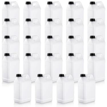 Imagem de Ziliny 24 peças de jarro de plástico de 1 galão com tampas, recipientes quadrados vazios de armazenamento HDPE, recipientes de plástico para leite, água, bebidas, óleo, líquidos (cor translúcida)