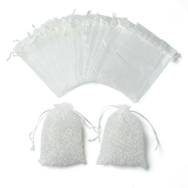 Imagem de 50 peças de bolsas de joias de organza 10 x 15 cm branco transparente laranja cordão organza sacos de presente festa de casamento Natal dia dos namorados bolsas de embalagem de joias