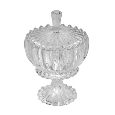 Imagem de Potiche Geneva Com Tampa E Pé Decorativo Cristal 17x25cm Wolff