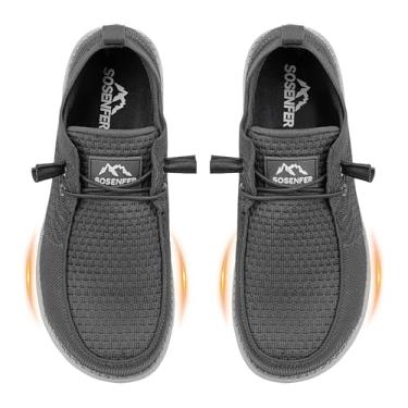 Imagem de Sosenfer Tênis masculino Steel Toe – Tênis de trabalho de segurança composto leve com design respirável, Cinza escuro 1911, 8 Wide