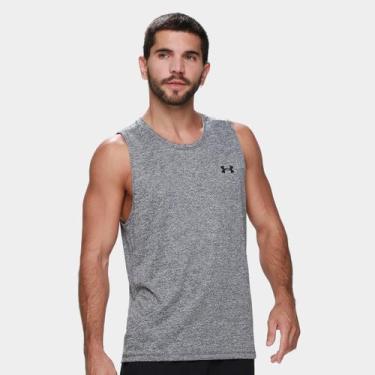 Imagem de Regata Under Armour Tech Tank Masculina, Chumbo, Preto, M