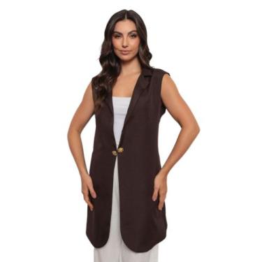 Imagem de Jaleco Colete Feminino Alexandra Marrom - gardenia jalecos, M