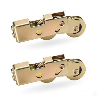 Imagem de 2 peças de rolos de porta deslizante, substituição de rolos de porta de vidro deslizante, rodas de rolamento de esferas de aço, rolo tandem resistente para porta de pátio (2 peças)