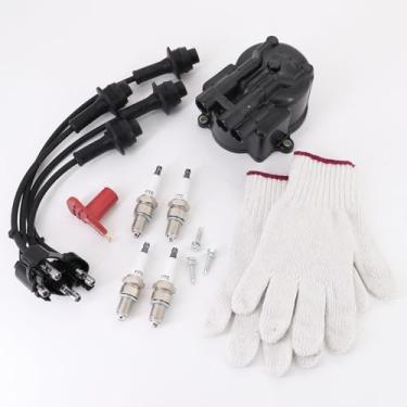 Imagem de Tektall 19101-76007-71 19102-76009-71 90919-22132 Kit de ajuste Tampa de Distribuidor Rotor de Ignição Conjunto de Fios de Ignição Adequado para Empilhadeira Toyota Série 5FG 6FG 7FG com motor 4Y