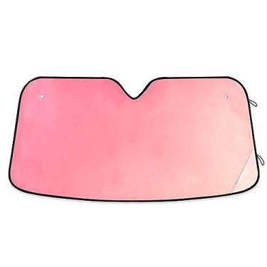 Imagem de Para-brisas de carro rosa gradiente, protetor solar de carro com escudo térmico, bloqueador solar para carro