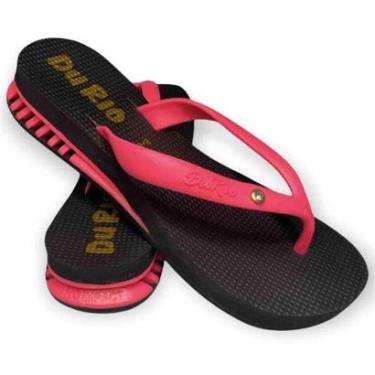 Imagem de Chinelo DuRio Air com Salto Feminino Rosa e Preto 32001-Feminino