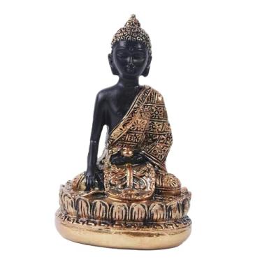 Imagem de Baoblaze Estátua de Buda Sentado, Escultura Feng Shui, Coleção de Decoração para Casa, Ornamento de Mesa, Estatueta de Resina para Meditação, Ideal para