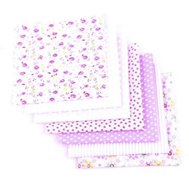 Imagem de 7Pcs Set Tela de Algodão com Patchwork Estampado Floral Padrões Variados para Costura Quilting Bolsas Pequenas Artesanais Travesseiro Toalhas Mesa Lençóis Cama Lenços e Projetos Artesanato