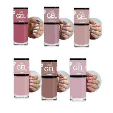 Imagem de Kit 06 Esmaltes Entre Nudes e Rosas Bella Brazil 9ml