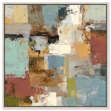 Imagem de Stone and Soil I Canvas Print Taupe Boho Wall Art por Art Remedy, moldura prateada, 30,5 x 30,5 cm