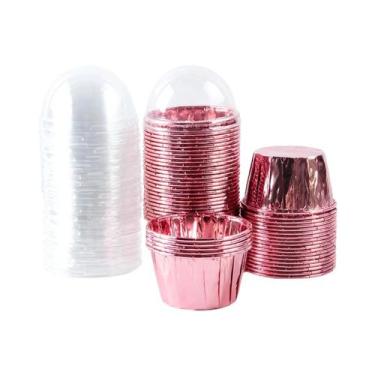 Imagem de Conjunto De Caixas Para Embalagem De Bolos Pequenos E Muffins Com Tamp