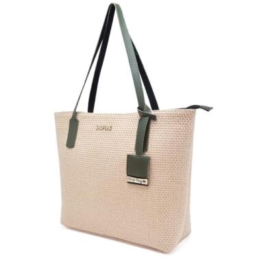 Imagem de Bolsa Feminina Sacola Grande Shopbag Palha (Verde)