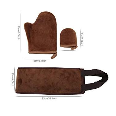 Imagem de Yinhing 3 PCS Set Back Aplicador de Bronzeamento Creme Bronzeador Loção Mousse Luvas de Aplicação de óleo Flocagem Macia Reutilizável para Bronzeamento Uniforme Loção Autobronzeadora