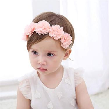Imagem de Banda de Cabelo com Flores para Meninas Populares Europeias e Americanas Bandana Bebê Tiara Infantil Acessórios Jóias ST0358-5 Flor Chiffon Fácil Usar Prático Alto Nível Alta Durabilidade Perfeito Uso