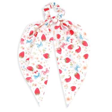 Imagem de Laços de cabelo de morango para mulheres, meninas, frutas, elástico, fita divertida, laços de cabelo, elásticos de cabelo, lindos acessórios de cabelo de morango, presentes