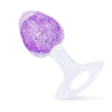 Imagem de Plug Anal Silicone Diamante Esfera Vidro Pequeno 8,7cm Brinquedo Sexual Estimulador Anal PL146P (ROXO)