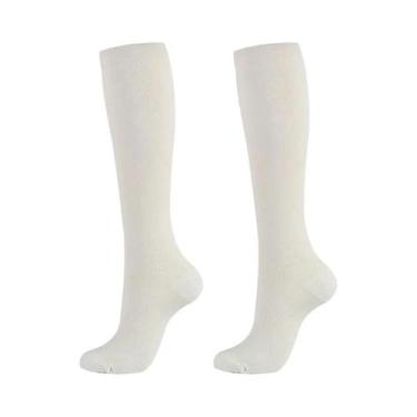 Imagem de Meias De Compressão De Cor Sólida Para Circulação Sanguínea, Esportes,