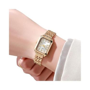 Imagem de Relógio De Pulso Feminino Com Pulseira De Aço Inoxidável, Mostrador Qu