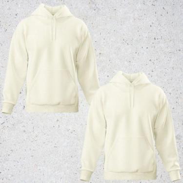 Imagem de Kit 2 Blusa de Frio Moletom Unissex Lisa Casaco canguru Inverno Com Ca