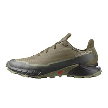 Imagem de Salomon Alphacross 5 Gore-Tex, Tênis de corrida masculino à prova d'água, Olive Night/preto/verde-líquen profundo, 43