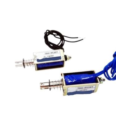 Imagem de TAU-0530 DC12V 24V tipo push pull quadro eletroímã distância de viagem 10 mm força de manutenção 700g solenoide 1 peça (0530B 12VDC)