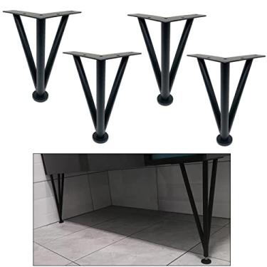 Imagem de Conjunto de 4 pernas de móveis triângulo preto, pernas de suporte de móveis, pés de substituição de móveis, para sofá, armário, guarda-roupa, armários de TV, mesa de cabeceira (tamanho: 40 cm)