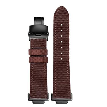 Imagem de EPANO Pulseira de relógio de couro de nylon para GA110 GA100/400 GA700 GBA-800 DW5600/G-5600/GW-5610 Pulseira de substituição 16mm (Cor: Marrom preto dobrável, tamanho: 16mm)