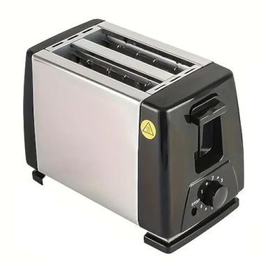 Imagem de Torradeira com 2 ranhuras largas 6 temperaturas e tempos predefinidos de pão aço inoxidável parada manual Bandeja migalhas removível -Desligamento aut
