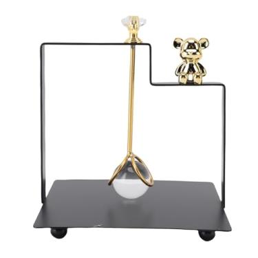 Imagem de Jiawu Dispensador de Guardanapo de Metal Quadrado de Ferro Moderno Com Alça de Urso Bonito para Restaurante de Hotel, Suporte de Guardanapo de para Mesa (Preto)